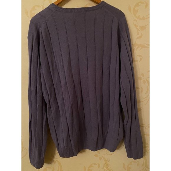 Fiji 100% Cashmere Ribbed Lavender Sweater - Picture 4 of 4